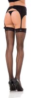 Lace top sheer thigh high w. backseam