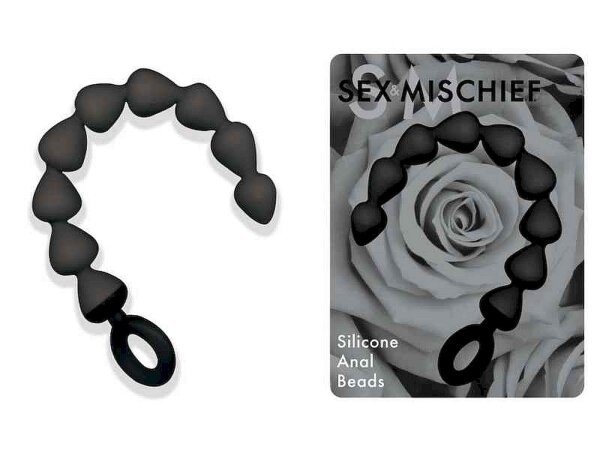 SEX & MISCHIEF SILIKON ANAL BEADS, SCHWARZ