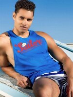 2Eros Anchor Singlet Tank Top Blue