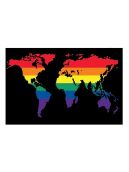 Rainbow World Flag Aufkleber / Sticker 5.0 x 7,6 cm (12er Pack)