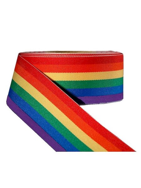 Rainbow Stripe Ribbon 1 1/2inch / 38mm wide 10m