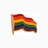 Pin Regenbogen Flagge/ Rainbow Waving Flag (6er Pack)