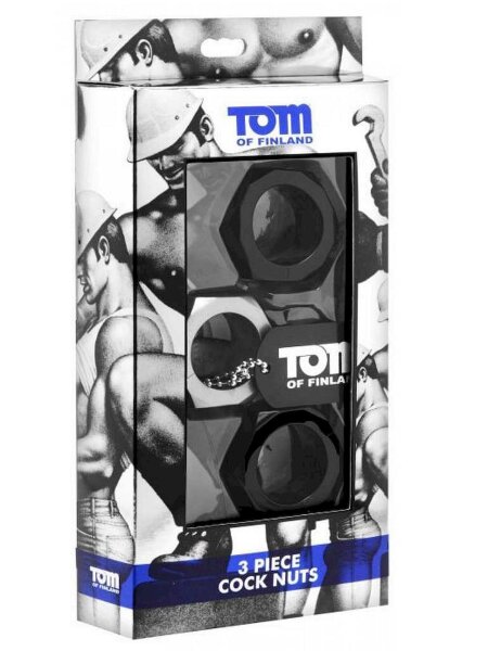 Tom of Finland Cock Nuts 3 Piece-Set Silicone Black/Silver