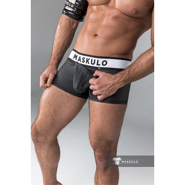 Maskulo Trunk mit abnehmbarer Pouch in Schwarz