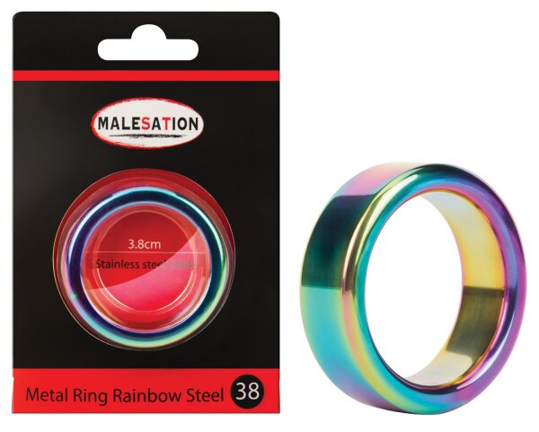 MALESATION Metal Ring Rainbow Steel 38