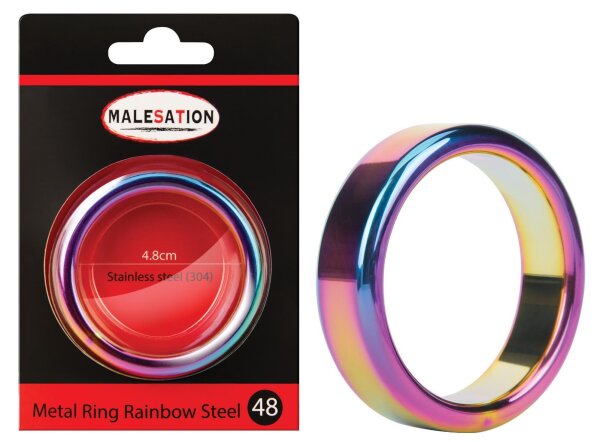 MALESATION Metal Ring Rainbow Steel 48