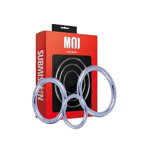 MOI - Mr. Threesome | Chromed Cock Ring 3 Set - Ø 40-45-50 mm