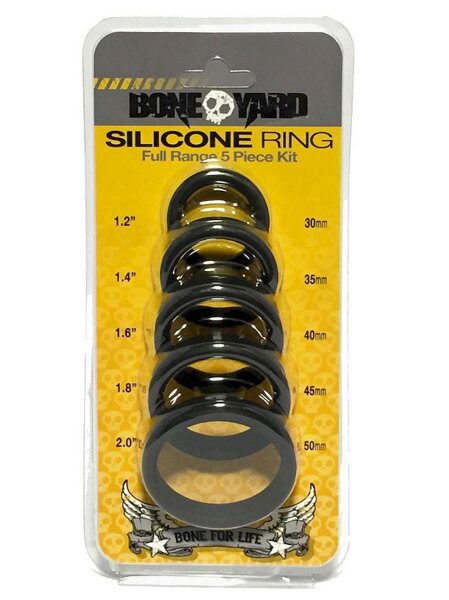 Bone Yard Silicone Ring 5-Pcs Kit Black