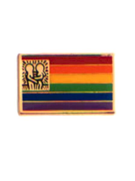 Pin Rainbow Flag w/Design