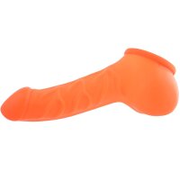 Toylie Latex Penishülle - Franz (Schaft 14 cm, Öffnung 5,5 cm) - neon orange