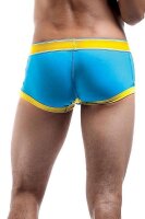 Male Power Attacker Mini Short Trunk Boxer blau/gelb