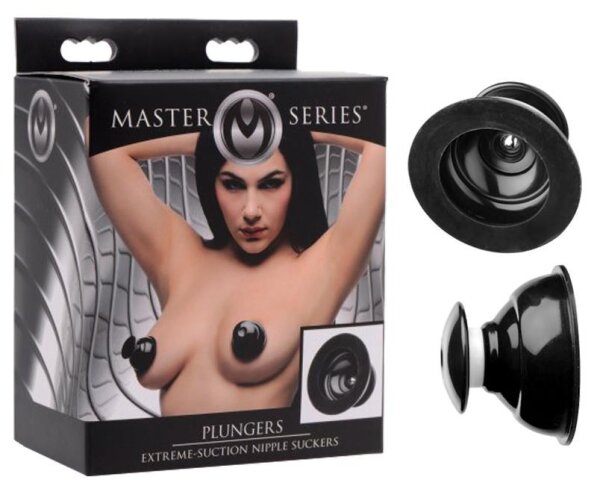 Master Series Plungers Extreme Suction Silicone Nipple Suckers Black