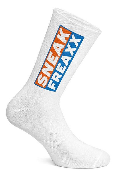 Sneak Freaxx Box #2 Socks White w. Blue/Neon Orange One Size