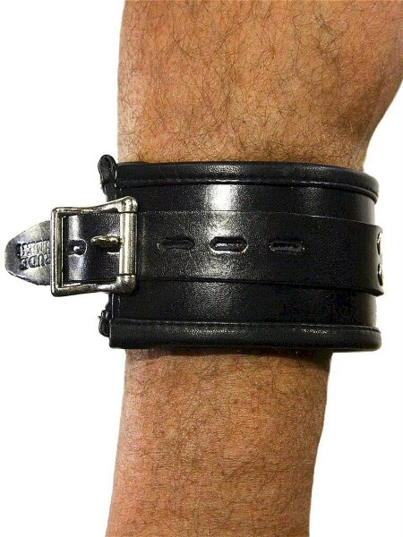 RudeRider Ankle Cuffs with Padding Leather Black/Black (Set of 2) One Size