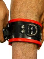RudeRider Ankle Cuffs with Padding Leather Black/Red (Set...