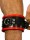 RudeRider Ankle Cuffs with Padding Leather Black/Red (Set of 2) One Size