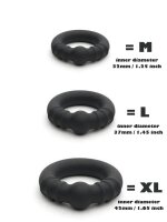 Silicone Steel Fusion Ring Holeshot XLarge Black