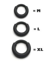 Silicone Steel Fusion Ring Boost Large Black