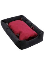 RudeRider Puppy Kennel w/ Cuffs Black/Red 106x70x20 cm