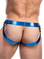 Cut4Men Desire Jockstrap Underwear Blue Leatherette