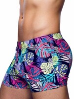 2Eros Print Bondi Bar Beach Swim Trunks Monstera Black...