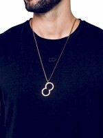 2Eros Logo Pendant Necklace Rose Gold