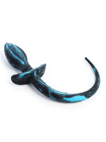 RudeRider Little Dog Tail Plug 28 x 3 cm Black/Blue Silicone