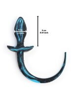 RudeRider Little Dog Tail Plug 28 x 3 cm Black/Blue Silicone