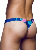 2Eros Print Swim Thong V80 Kai Blue