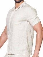 2Eros Breezy Linen Short Sleeve Classic Shirt Beige