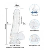 Crystal Addiction - Transparenter Dildo - 18 cm