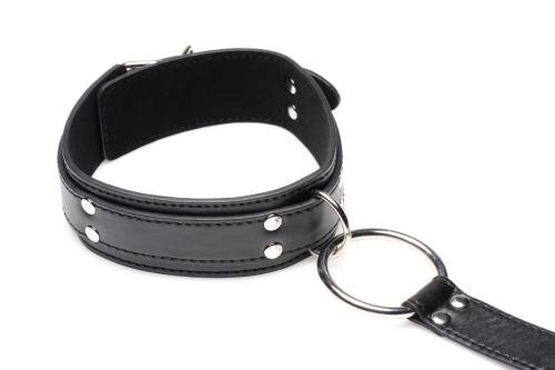 Halsband mit Manschetten Fessel-Set - Schwarz