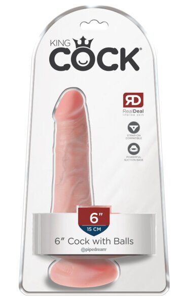 King Cock 6 Cock w Balls Light