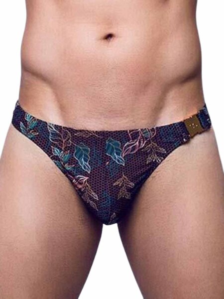 2Eros Print Swim Brief VB80 BLK Label