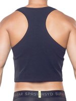 Supawear Ribbed Cropped Singlet Tank Top Black