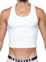 Supawear Ribbed Cropped Singlet Tank Top White