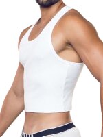 Supawear Ribbed Cropped Singlet Tank Top White