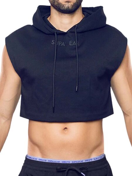 Supawear Cropped Hoodie Black