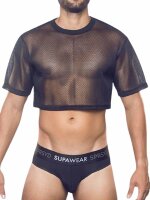 Supawear Mesh Oversized Crop Tee T-Shirt Black