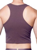 Supawear Ribbed Cropped Singlet Tank Top Peppercorn