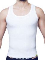 Supawear Ribbed Slashed Singlet Tank Top White