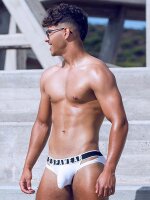 Supawear Ribbed Slashed Brief Underwear White