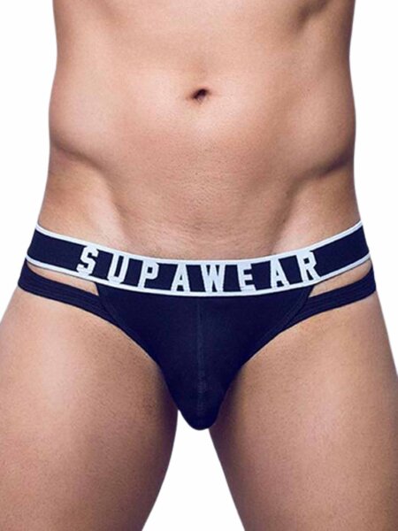 Supawear Ribbed Slashed Brief Underwear Black