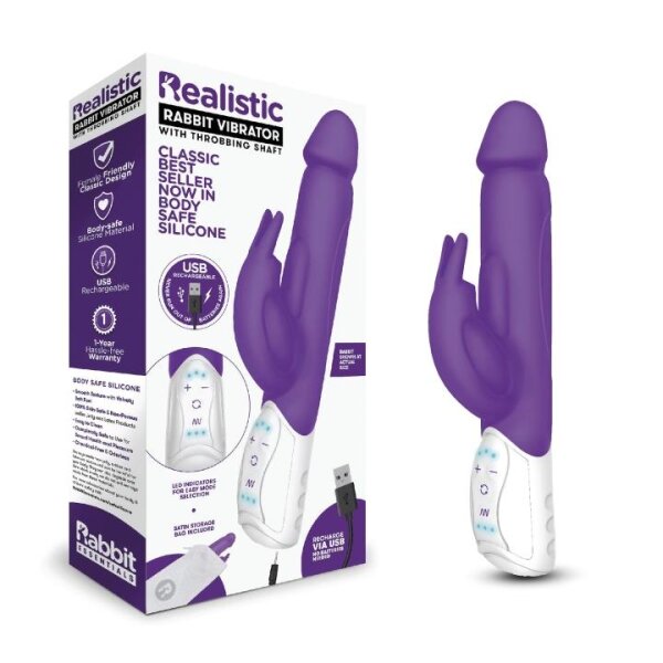 RABBIT ESSENTIALS Realistic with throbbing shaft purple