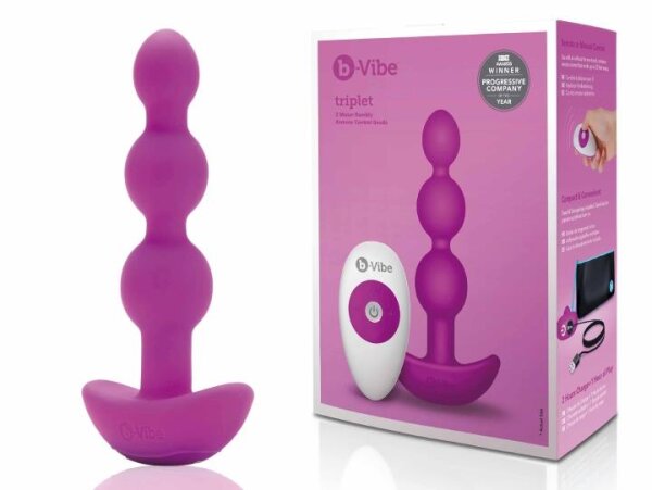 b-Vibe Triplet Anal Beads Fuchsia