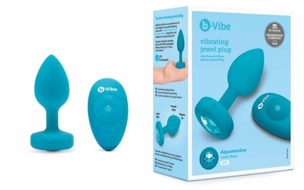 b-Vibe Vibrating Jewel Plug S/M Teal