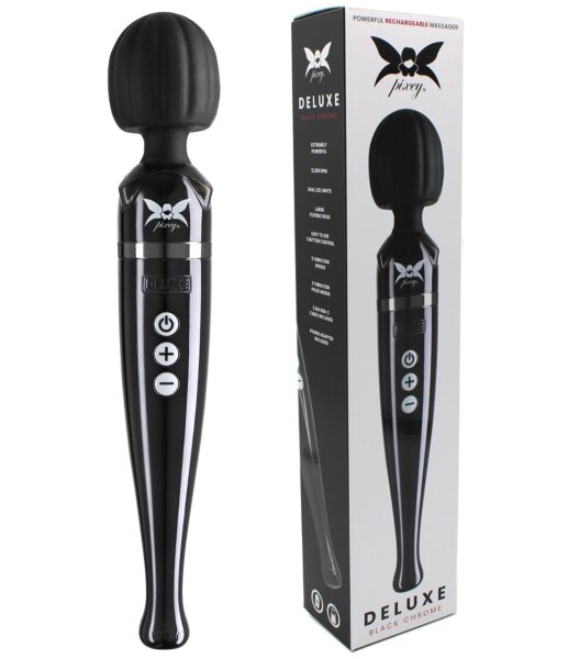 Pixey Deluxe Wand Massager black chrome