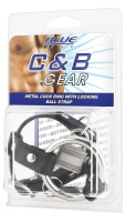 BLUE LINE C&B GEAR Metal Cock Ring With Locking Ball Strap