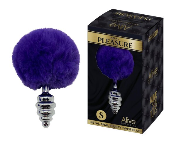 ALIVE Metal Anal Fluffly Twist Plug S Dark Purple