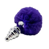 ALIVE Metal Anal Fluffly Twist Plug S Dark Purple